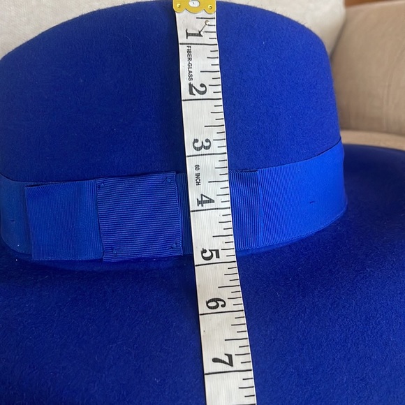 BRIXTON Royal Blue  ? % Wool Wide Brim Belt Hat with Ribbon Band main image 10